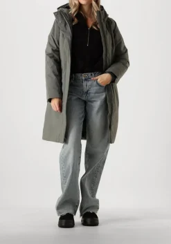 donkergrijze elvine gewatteerde jas signy