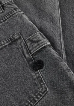 donkergrijze filling pieces straight leg jeans denim pants washed