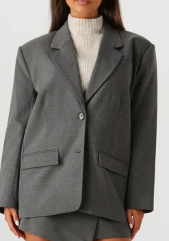 donkergrijze gestuz blazer gzpaula melange oz blazer