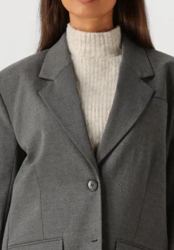 donkergrijze gestuz blazer gzpaula melange oz blazer