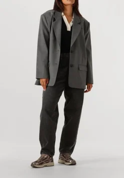 donkergrijze gestuz blazer gzpaula melange oz blazer