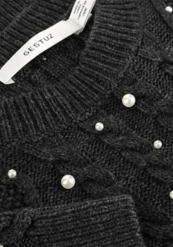 donkergrijze gestuz trui gztaiba deco pullover