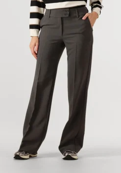 donkergrijze haute l'amitié flared broek emerald tall pant