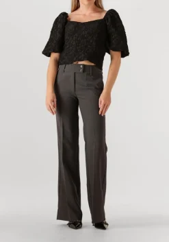 donkergrijze haute l'amitié flared broek emerald tall pant