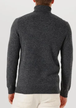 donkergrijze profuomo trui pullover roll neck wool blend