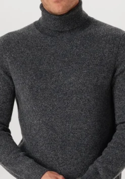 donkergrijze profuomo trui pullover roll neck wool blend