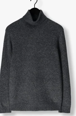 donkergrijze profuomo trui pullover roll neck wool blend