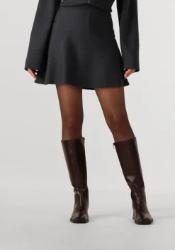 donkergrijze second female minirok siv knit short skirt