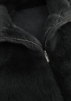 donkergrijze studio ar faux fur jas mara
