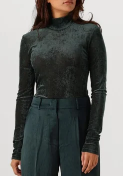 donkergroene dante6 top olya velvet layering mesh top