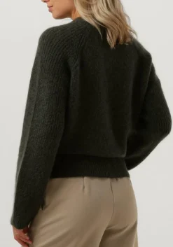donkergroene second female trui brookline knit new o-neck