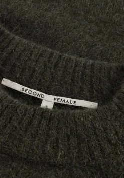 donkergroene second female trui brookline knit new o-neck