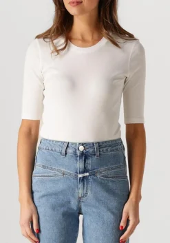 ecru closed top crewneck shortsleeve