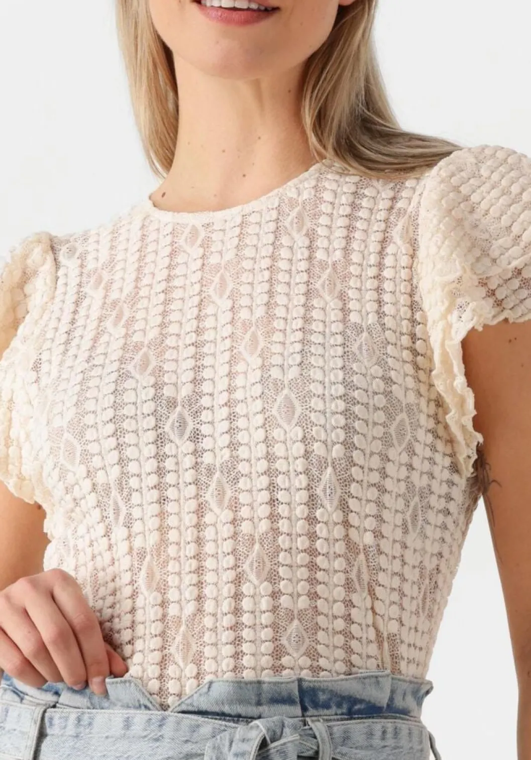 ecru dante6 top marlowe lace volant top