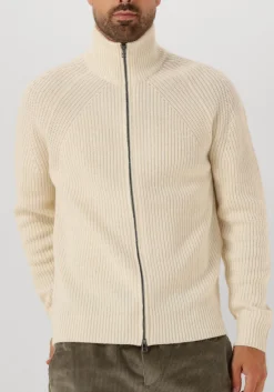 ecru forét trui delta wool zip knit
