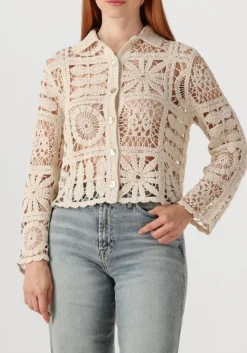 ecru summum blouses short cardigan flower crochet knit