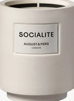 gebroken wit august & piers geurkaarsen socialite 340gr - scented candle