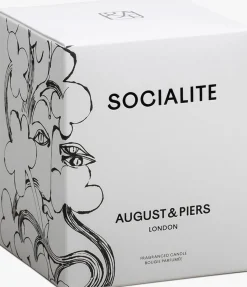 gebroken wit august & piers geurkaarsen socialite 340gr - scented candle