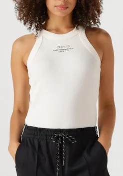 gebroken wit closed top racer tank top