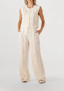 gebroken wit dante6 wijde broek jules fil coupe pants