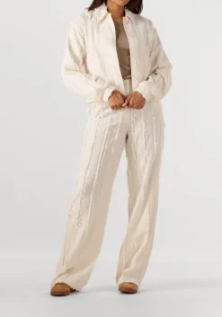 gebroken wit dante6 wijde broek jules fil coupe pants