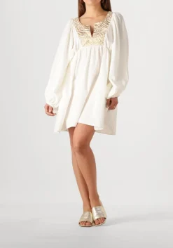 gebroken wit greek archaic kori mini jurk 330432