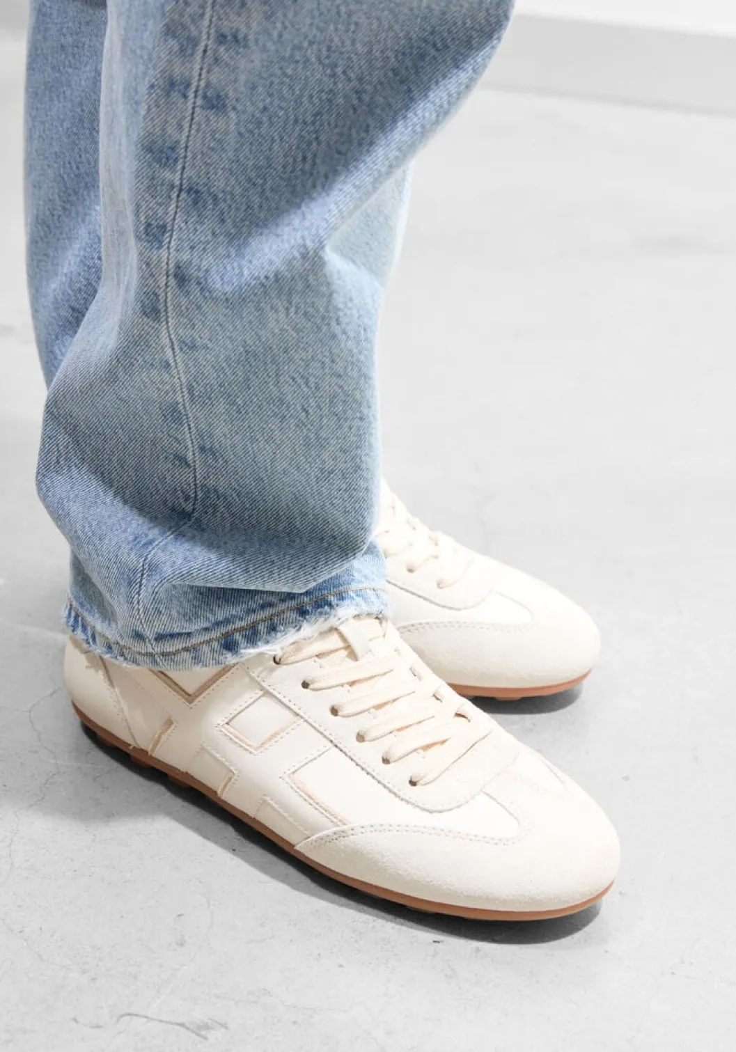 gebroken wit hogan lage sneakers h693 allacciato h