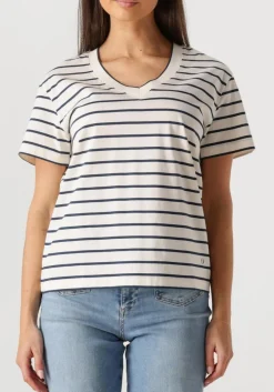 gebroken wit mos mosh t-shirt mmnani v-ss stripe tee