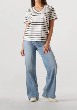 gebroken wit mos mosh t-shirt mmnani v-ss stripe tee