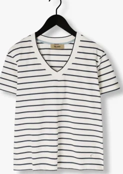 gebroken wit mos mosh t-shirt mmnani v-ss stripe tee