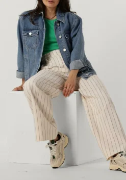 gebroken wit second female pantalon spigato trousers