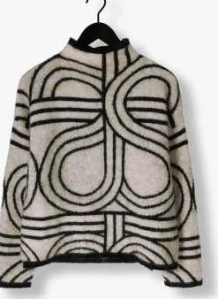 gebroken wit second female trui signa knit t-neck
