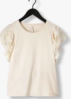 gebroken wit summum t-shirt jersey top tee with lace