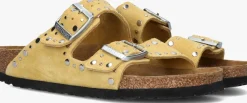 gele birkenstock teenslippers arizona rivet border