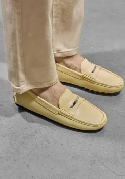 gele tod's mocassins gommino 22l baffo metallo