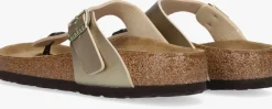 gouden birkenstock teenslippers gizeh dames
