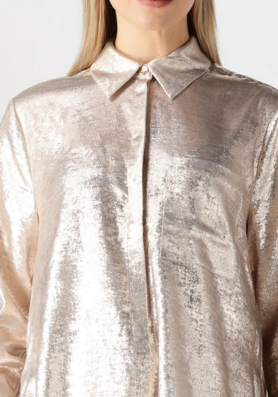 gouden dante6 blouses cathin metallic long shirt