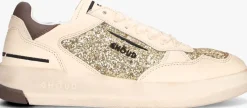 gouden ghoud lage sneakers glitter low sneaker