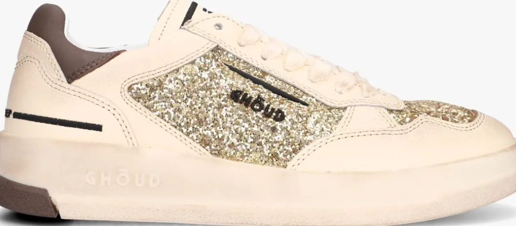 gouden ghoud lage sneakers glitter low sneaker