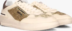 gouden ghoud lage sneakers glitter low sneaker