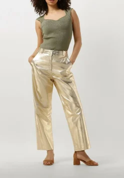 gouden ibana pantalon perfecta metallic
