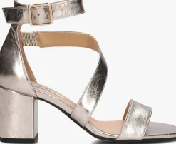 gouden notre-v sandalen met hak 16036