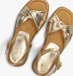 gouden unisa platte sandalen cambel