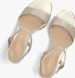 gouden unisa sandalen met hak nahia