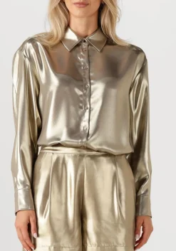 goudkleurig dante6 blouses ginny metallic relaxed shirt