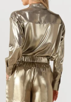 goudkleurig dante6 blouses ginny metallic relaxed shirt