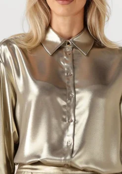 goudkleurig dante6 blouses ginny metallic relaxed shirt