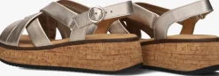 goudkleurig gabor platte sandalen 823.1