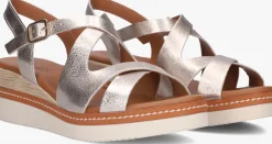 goudkleurig lina locchi sandalen met hak 5547