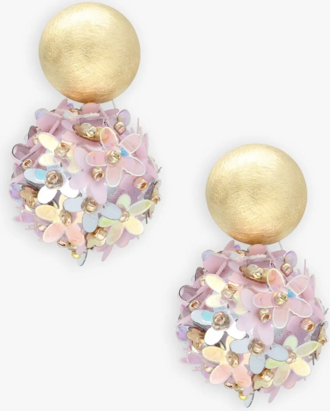 goudkleurig lott. gioielli oorbellen sequin flower globe m